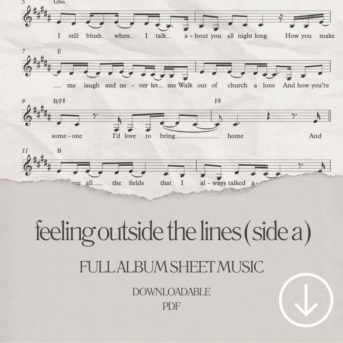 Feeling Outside the Lines (Side A) - Official Sheet Music